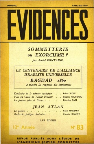 Evidences. N° 83 (Avril/Mai 1960)
